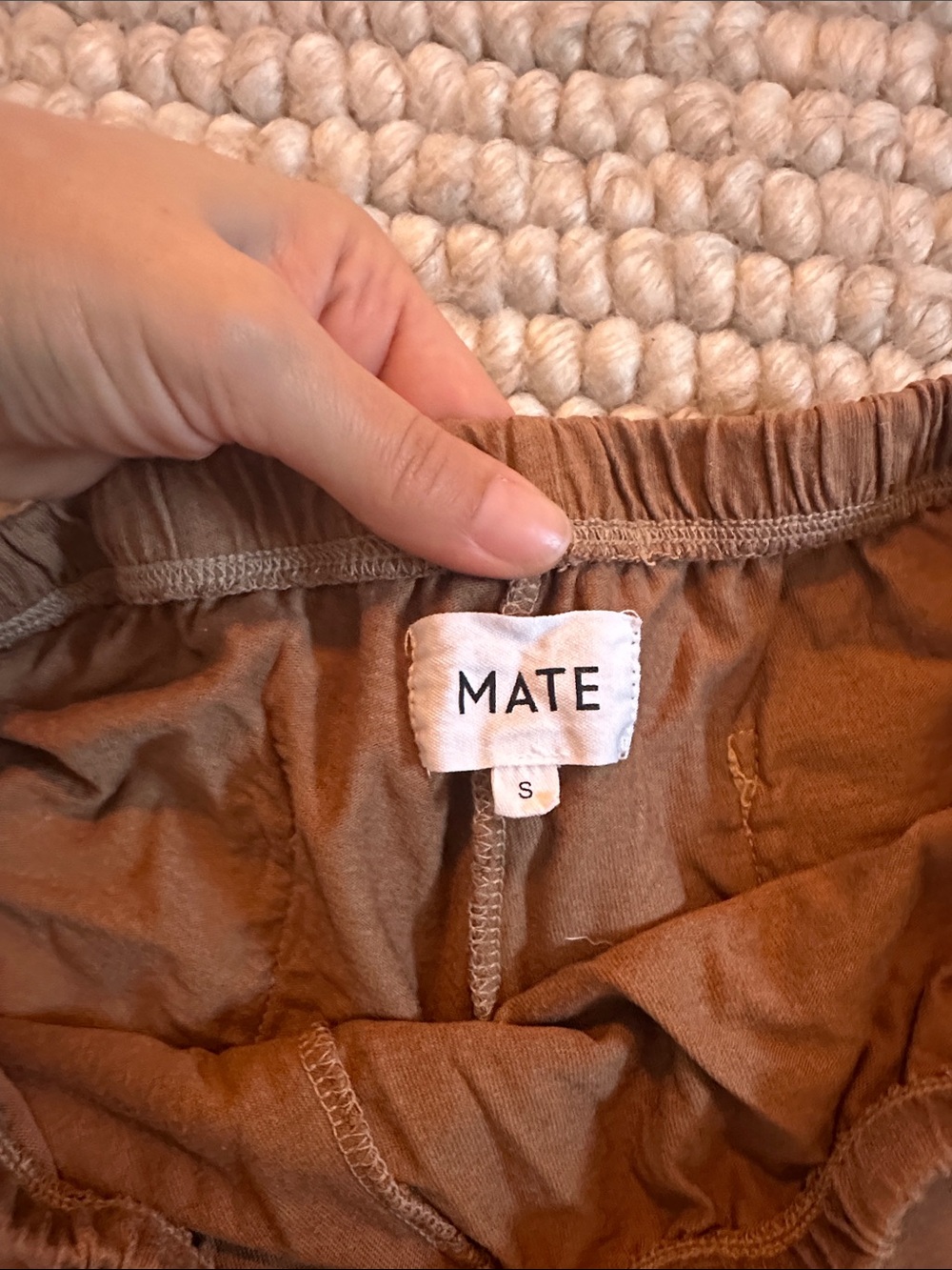MATE the Label Organic Cotton Lounge Sleep Shorts Brown Women’s Small - Picture 2 of 5